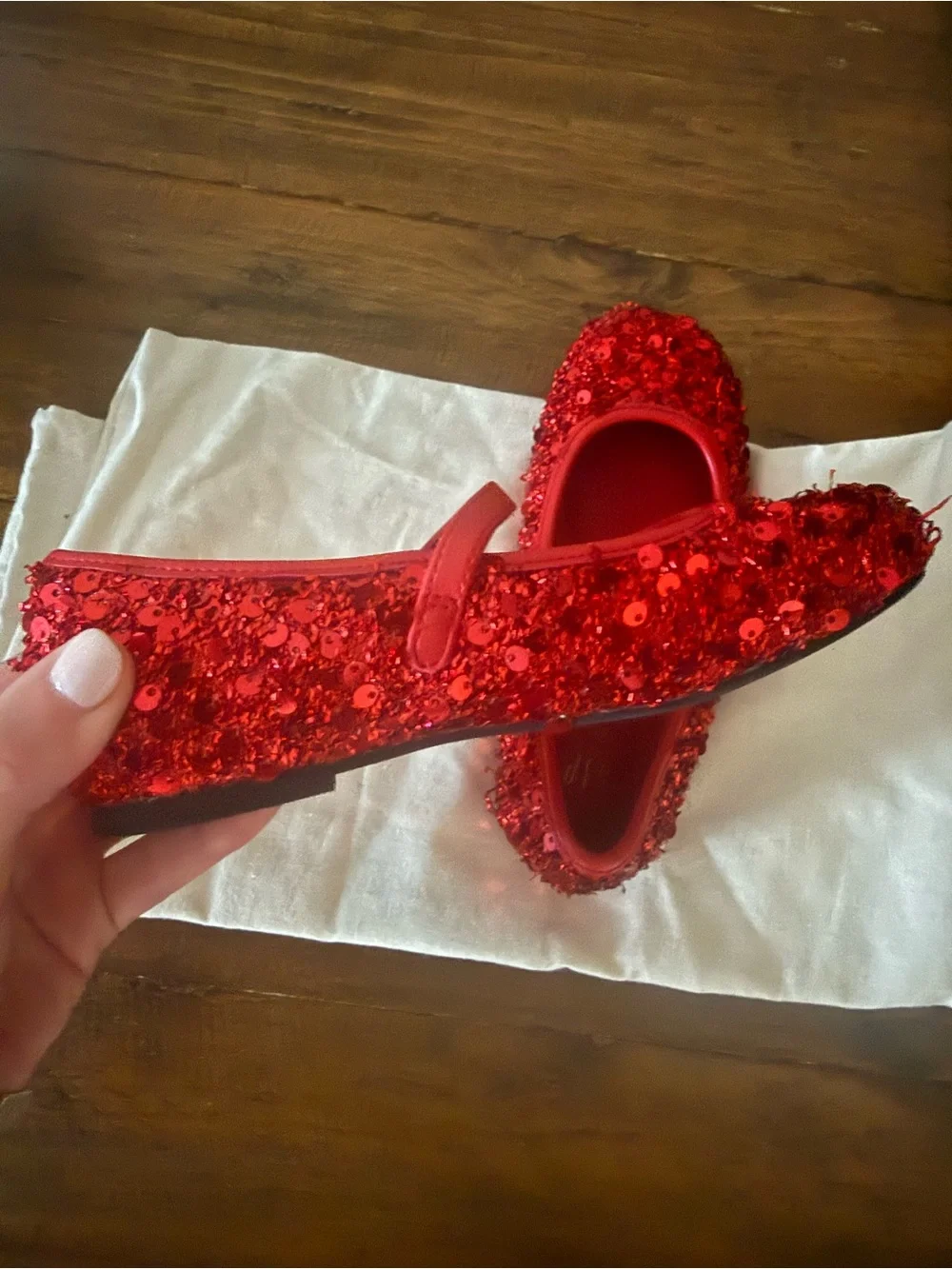 GAP Red Sequin Mary Jane Party Shoes- worn once (inside)
